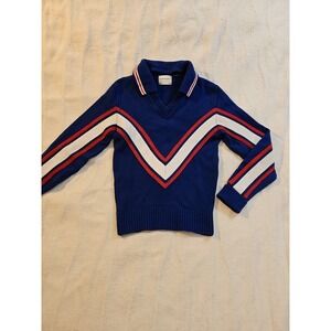 Vintage Kandel Red White Blue Cheerleader Sweater Removable Collar 32